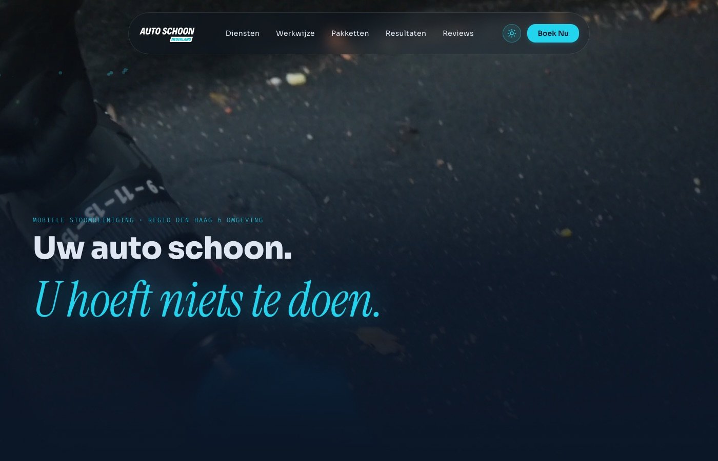 De website van Auto Schoon Nederland