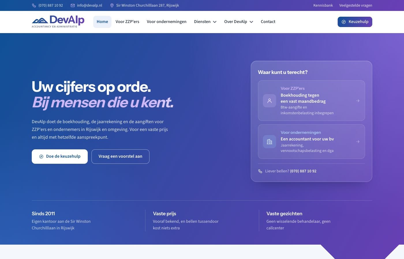 Het werk voor DevAlp